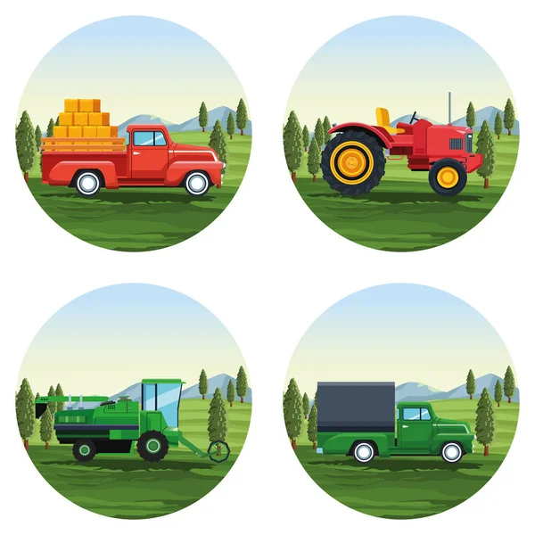 Farmset von Cartoons — Stockvektor