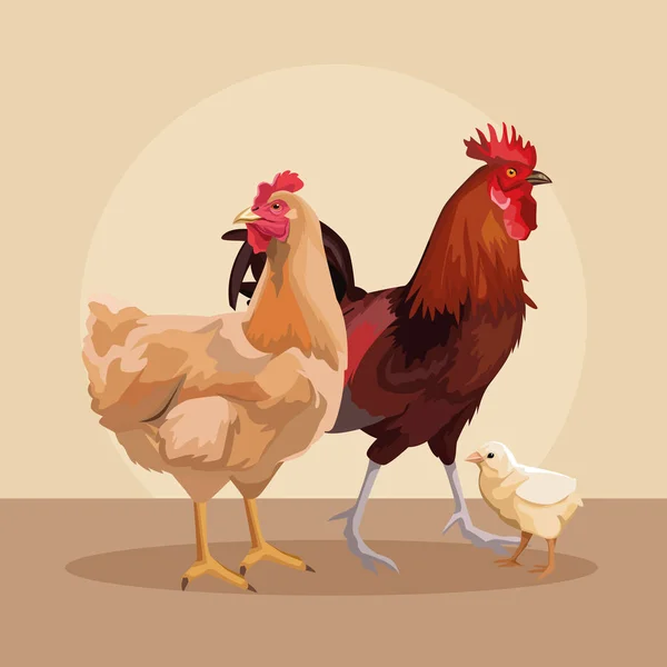 Kippen en brander — Stockvector