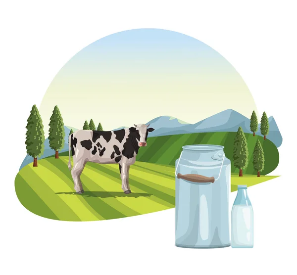 Lait de ferme naturel — Image vectorielle