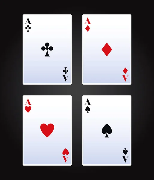 Tarjetas de Poker juego — Vector de stock