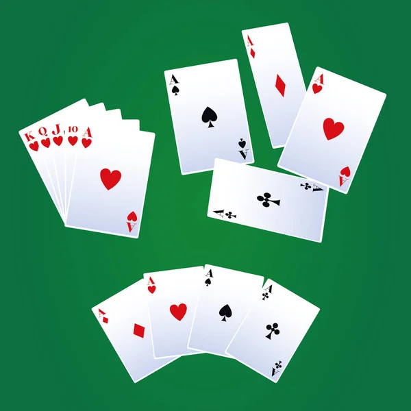 Tarjetas de ocio Poker — Archivo Imágenes Vectoriales