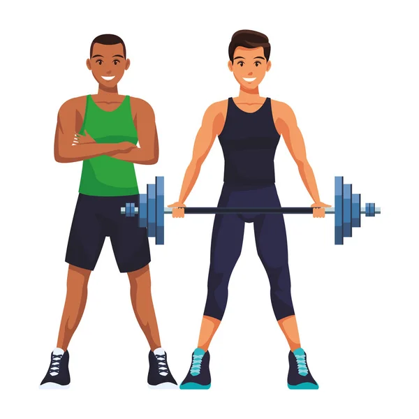 Ταιριάζει άνδρες κάνουν άσκηση — Διανυσματικό Αρχείο