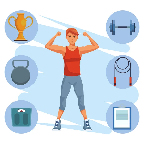 Fit homme faisant de l'exercice — Image vectorielle