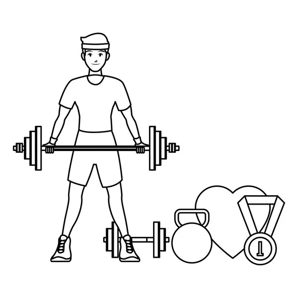 Hombre en forma haciendo ejercicio — Archivo Imágenes Vectoriales