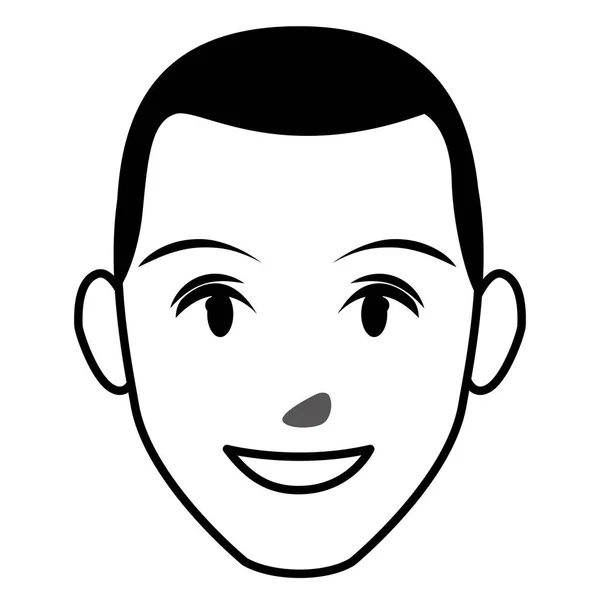 Mignon homme visage dessin animé — Image vectorielle