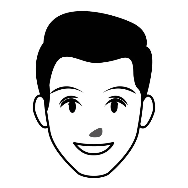 Mignon homme visage dessin animé — Image vectorielle