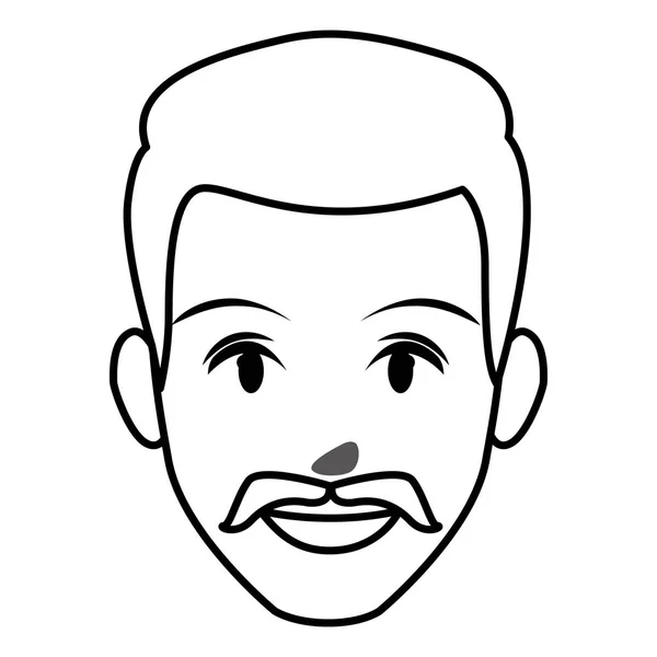 Mignon homme visage dessin animé — Image vectorielle