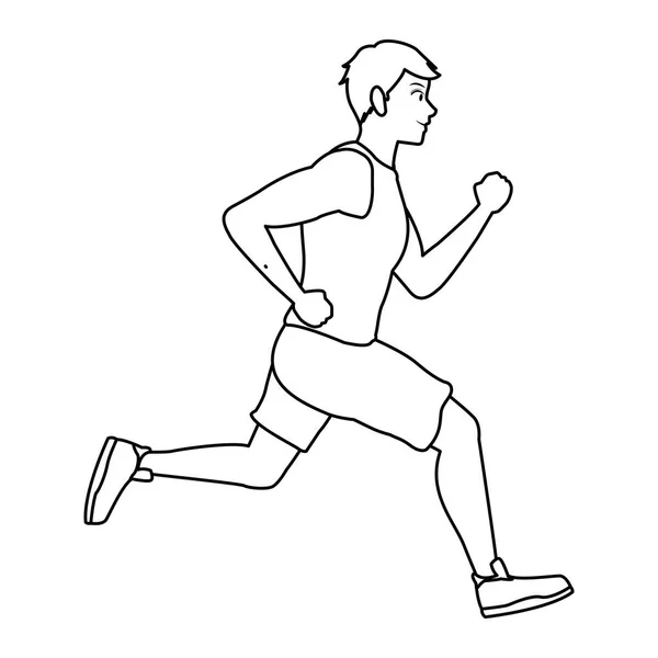 Fitness muž v černé a bílé — Stockový vektor