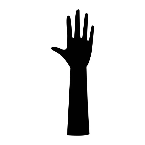 Hand up silhouette — Stock Vector