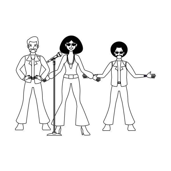 Disco gente de dibujos animados — Vector de stock