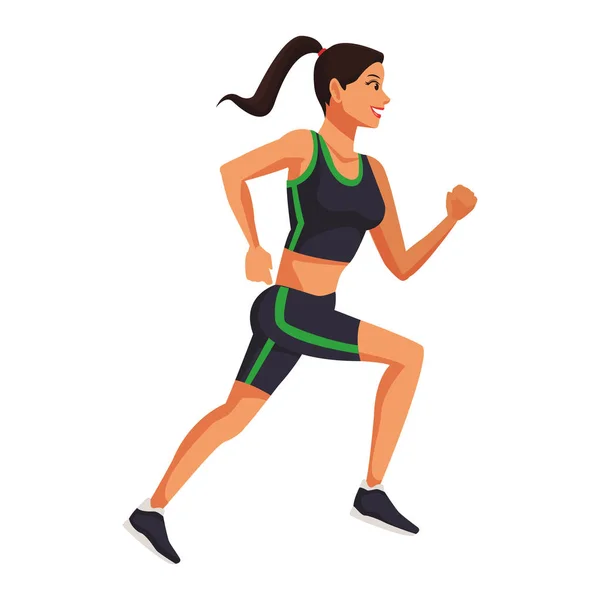 Fitness nő fut — Stock Vector