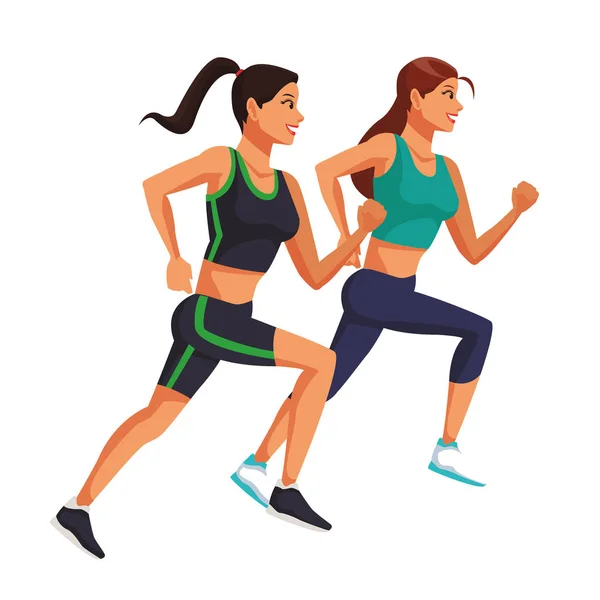 Fitness vrouwen het runnen van — Stockvector