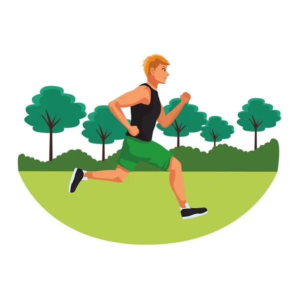 Fitness man running — Stock Vector