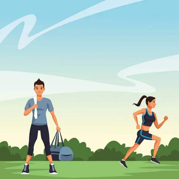 Gens de fitness courir — Image vectorielle