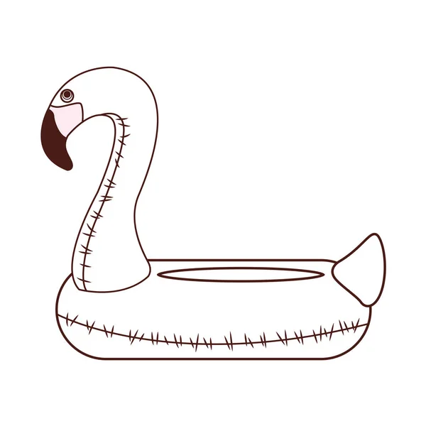 Flamingo float été noir et blanc — Image vectorielle