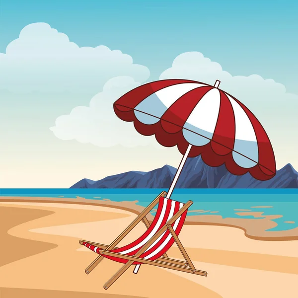 Sommar och beach tecknad — Stock vektor