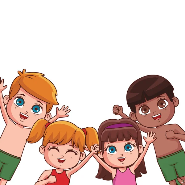 Summer kids cartoon — Stock Vector