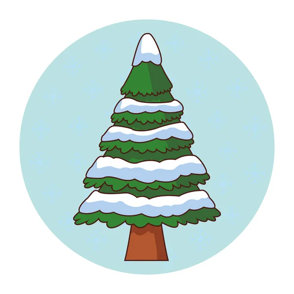 Tree pine with snow — Stock Vector
