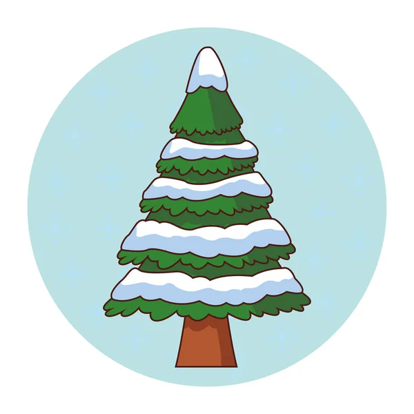 Pino árbol con nieve — Archivo Imágenes Vectoriales