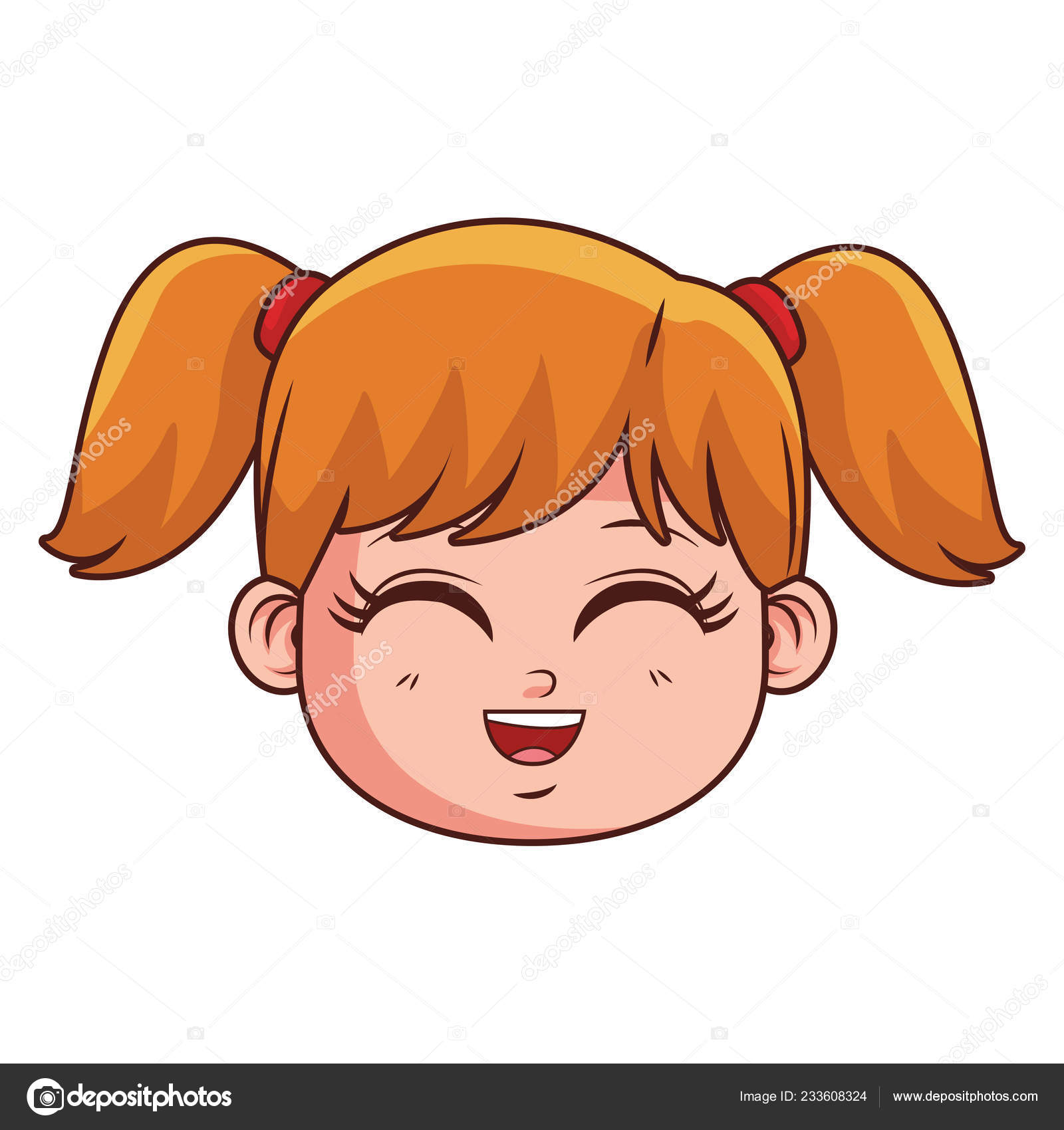 Cute girl face cartoon Stock Vector Image by ©jemastock #233608324