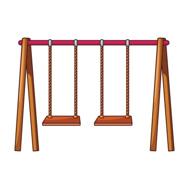 Çocuklar için ahşap salıncak