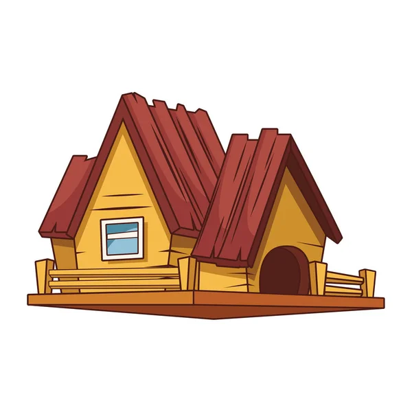 Caricature maison en bois — Image vectorielle