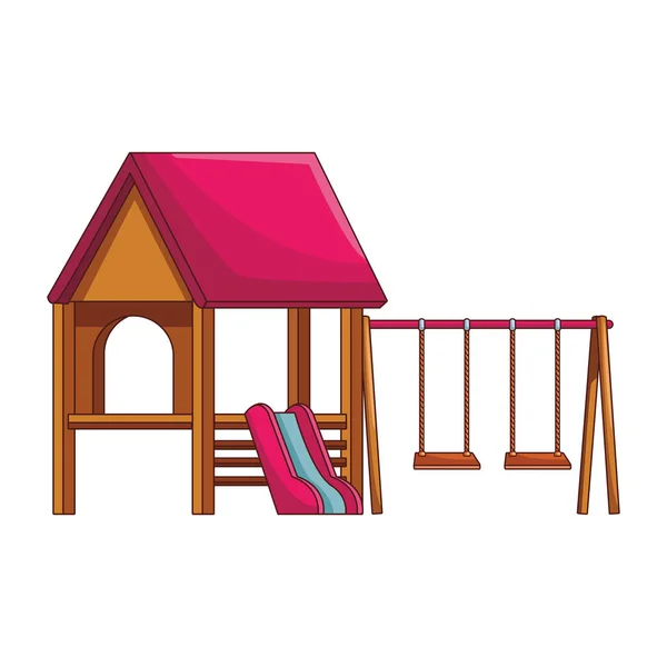 Parques infantiles de madera para niños — Vector de stock