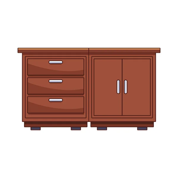 Kitchen wooden cabinet — Stock Vector