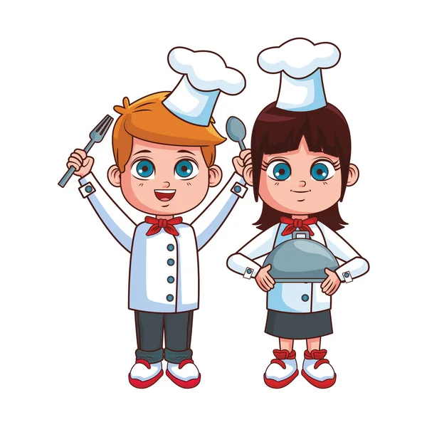 Chef bambini cartone animato — Vettoriale Stock