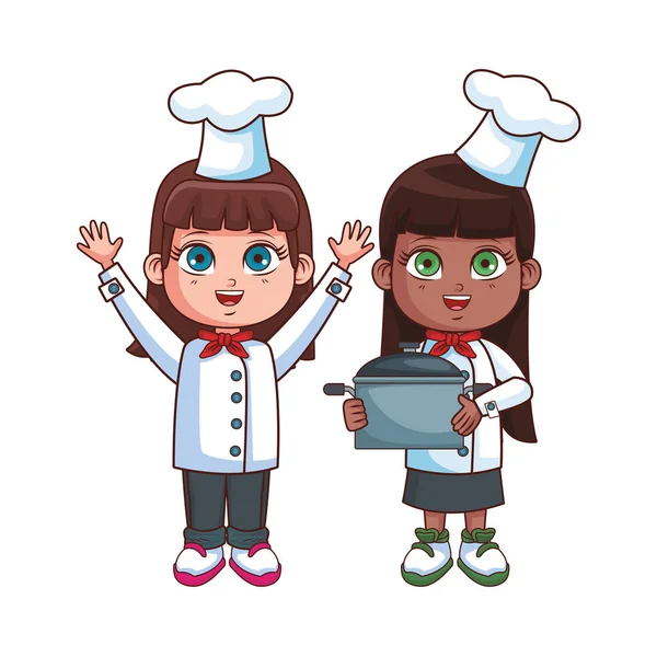 Chef bambini cartone animato — Vettoriale Stock