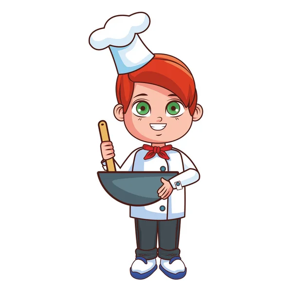 Chef menino desenhos animados — Vetor de Stock