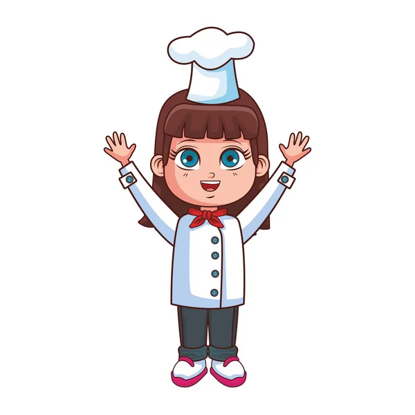 Chef-kok meisje cartoon — Stockvector