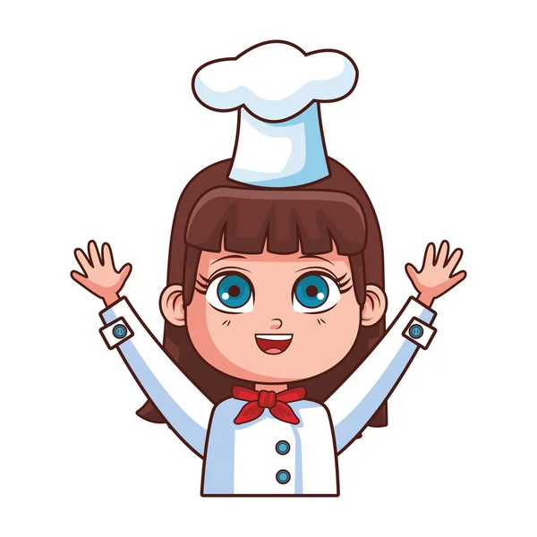 Chef fille dessin animé — Image vectorielle