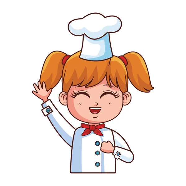 Chef-kok meisje cartoon — Stockvector