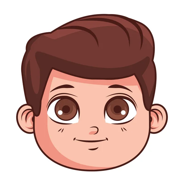 Lindo chico cara de dibujos animados — Vector de stock