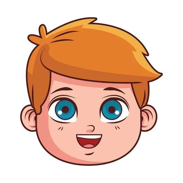 かわいい男の子の顔漫画 — ストックベクタ