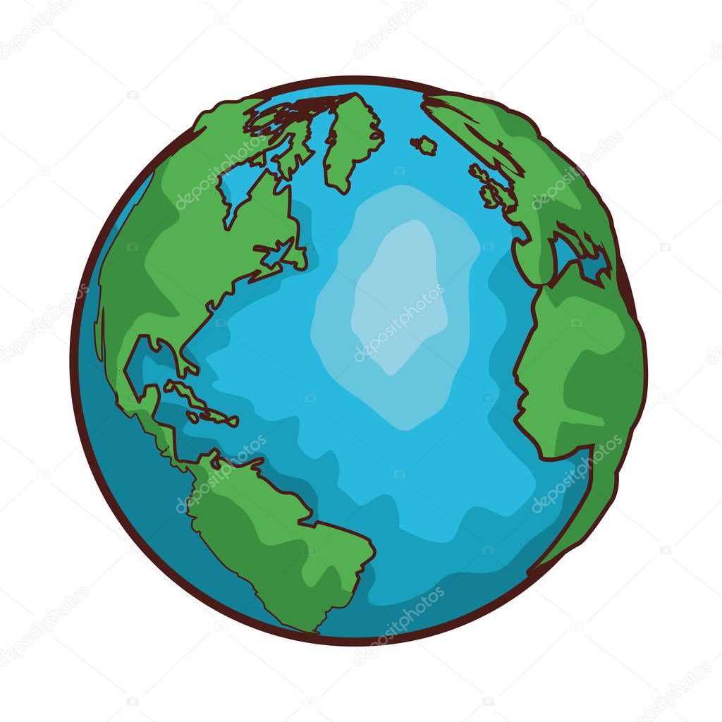 world map globe cartoon