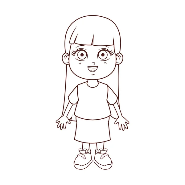 Linda chica de dibujos animados — Vector de stock