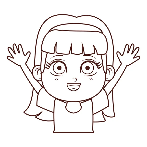 Linda chica de dibujos animados — Vector de stock