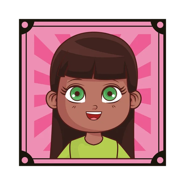 Linda chica de dibujos animados — Vector de stock