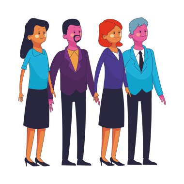 Grup arkadaşları karikatür