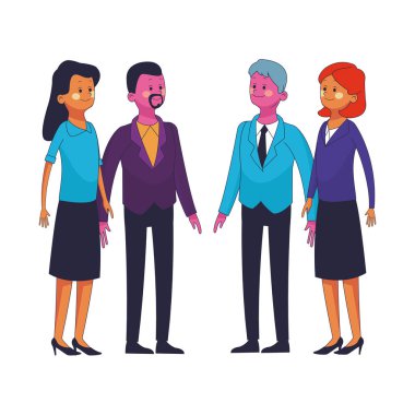 Grup arkadaşları karikatür