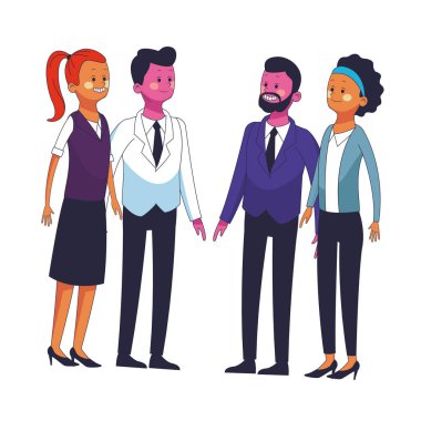 Grup arkadaşları karikatür