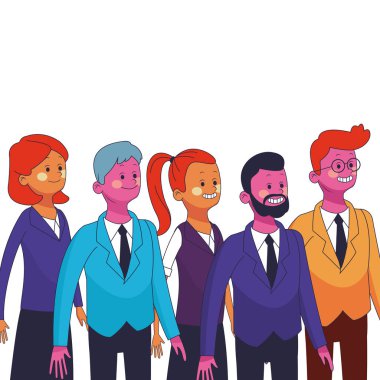 Grup arkadaşları karikatür