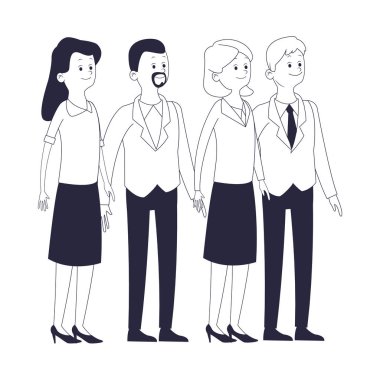 Grup arkadaşları karikatür