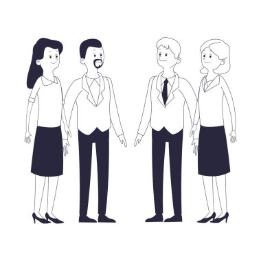 Grup arkadaşları karikatür