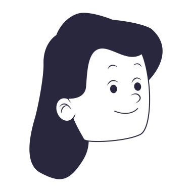 Genç kadın karikatür vektör çizim grafik tasarım