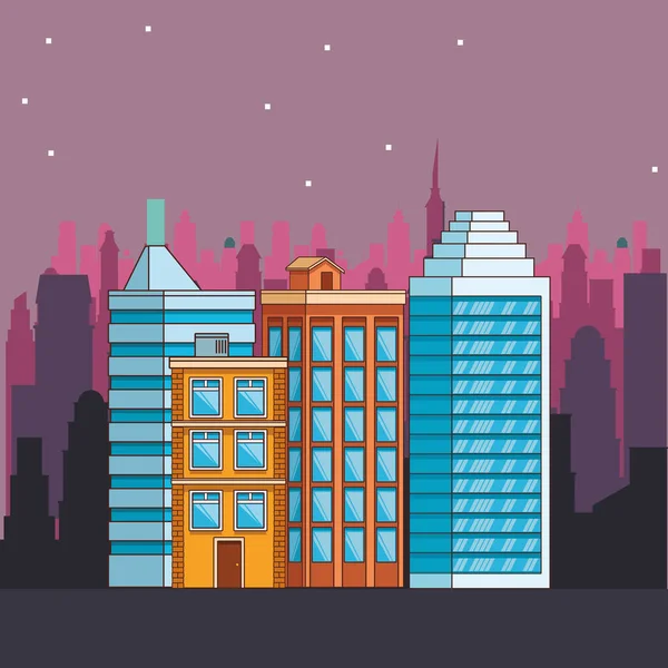 Edificios inmobiliarios de dibujos animados — Vector de stock