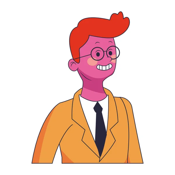 Hombre joven de dibujos animados — Vector de stock