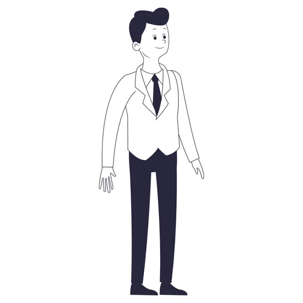 Jeune homme corps dessin animé — Image vectorielle